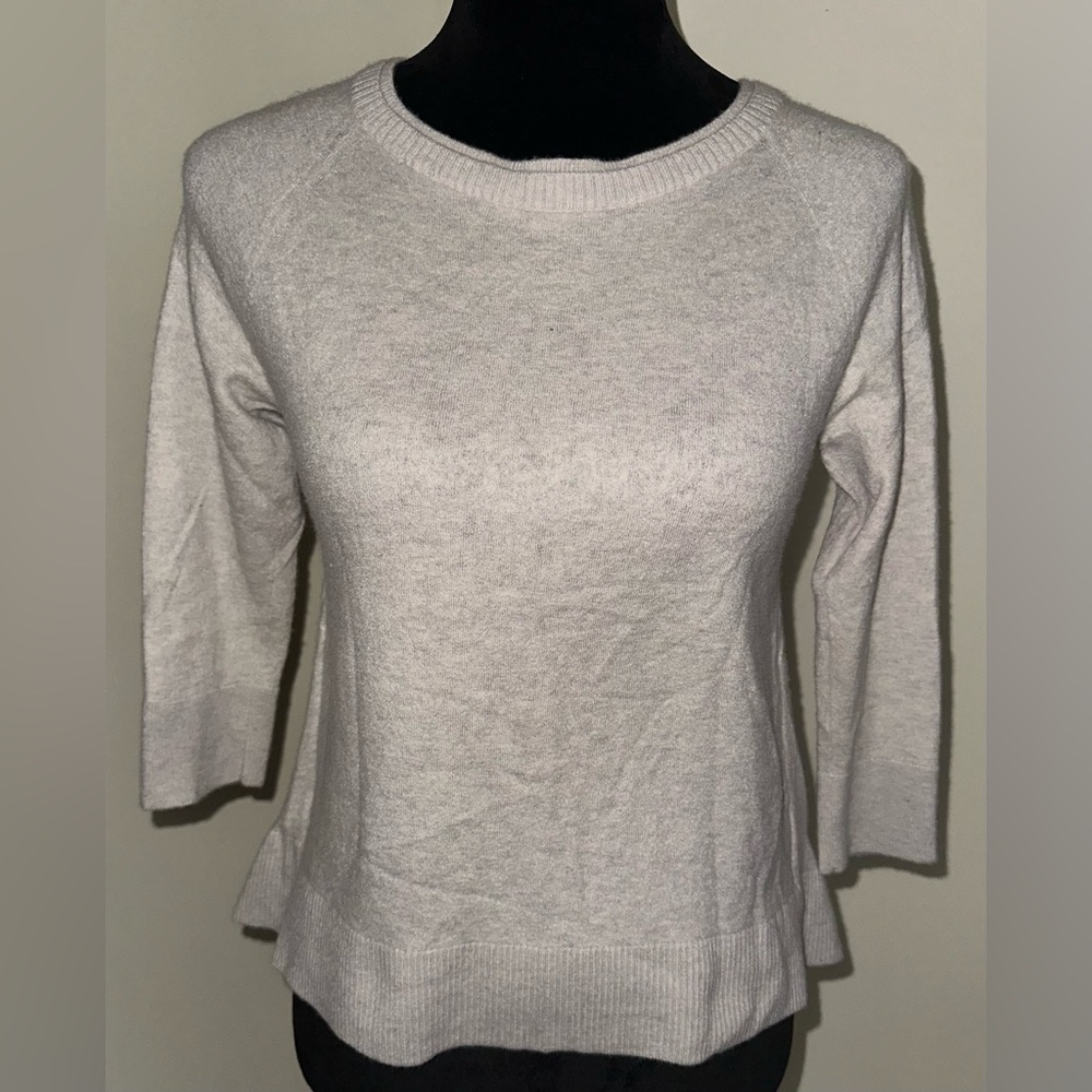 Club Monaco 100% Cashmere Sand 3/4 Sleeve Sweater - Size XS
